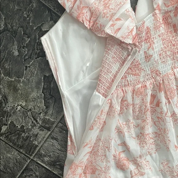 ⭐️NWT HUNTER & BROWN Toile Floral Maxi Dress Sweetheart Pleats Coquette Coastal - Picture 8 of 15